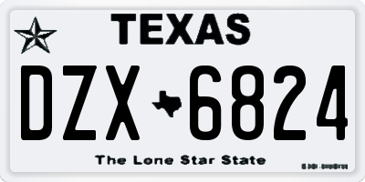 TX license plate DZX6824