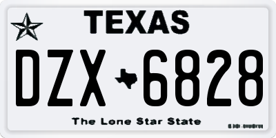 TX license plate DZX6828