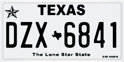 TX license plate DZX6841