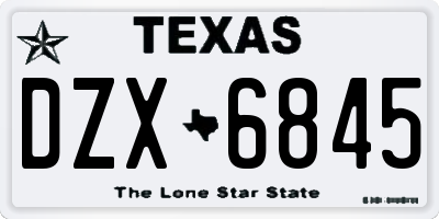 TX license plate DZX6845