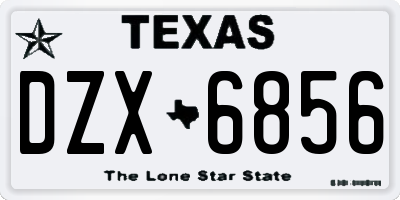 TX license plate DZX6856