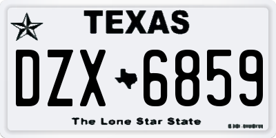 TX license plate DZX6859