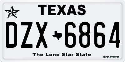 TX license plate DZX6864