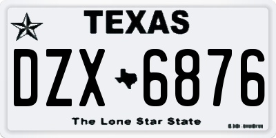 TX license plate DZX6876