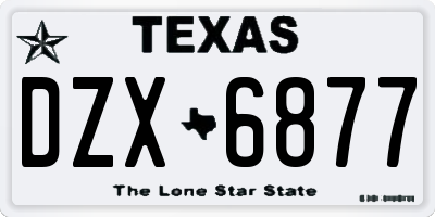 TX license plate DZX6877