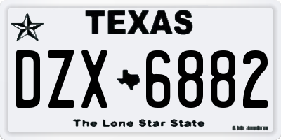 TX license plate DZX6882
