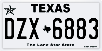 TX license plate DZX6883