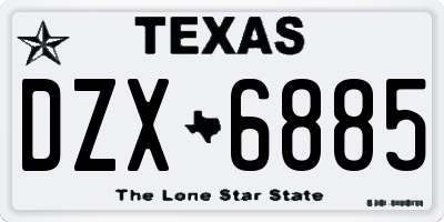 TX license plate DZX6885