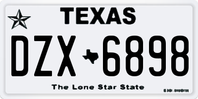 TX license plate DZX6898