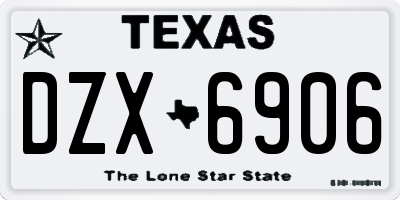 TX license plate DZX6906