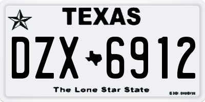 TX license plate DZX6912