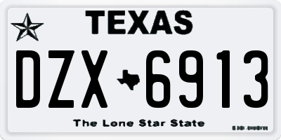 TX license plate DZX6913