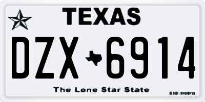 TX license plate DZX6914