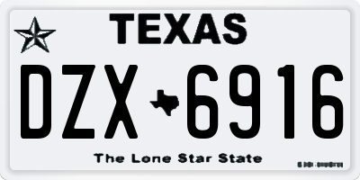 TX license plate DZX6916