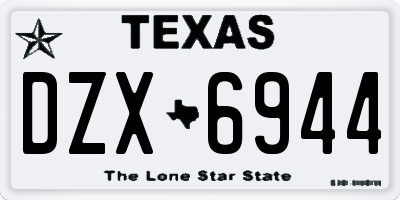 TX license plate DZX6944