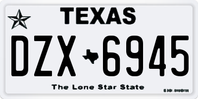 TX license plate DZX6945