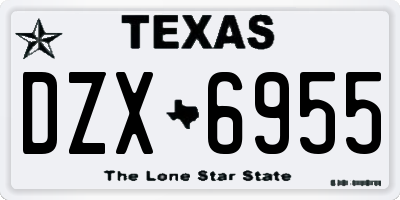 TX license plate DZX6955