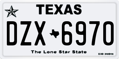 TX license plate DZX6970