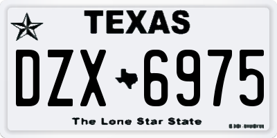 TX license plate DZX6975