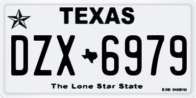 TX license plate DZX6979