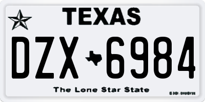 TX license plate DZX6984
