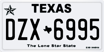 TX license plate DZX6995