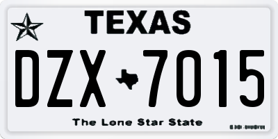 TX license plate DZX7015