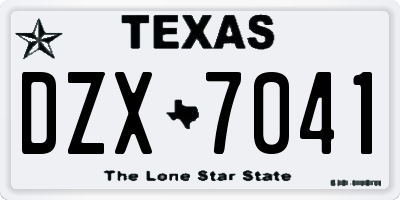 TX license plate DZX7041