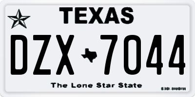 TX license plate DZX7044
