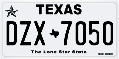 TX license plate DZX7050
