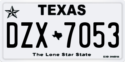 TX license plate DZX7053