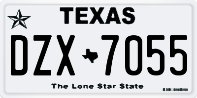 TX license plate DZX7055