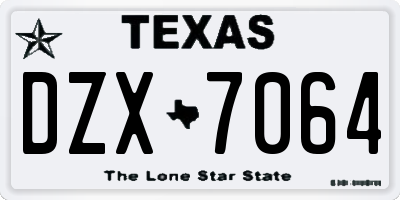 TX license plate DZX7064