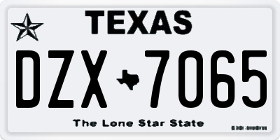 TX license plate DZX7065