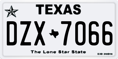 TX license plate DZX7066