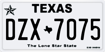 TX license plate DZX7075