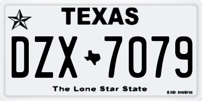 TX license plate DZX7079