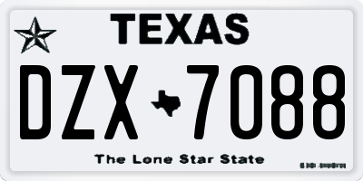 TX license plate DZX7088