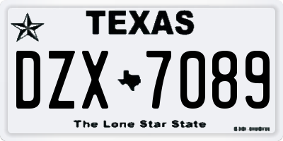 TX license plate DZX7089