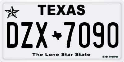 TX license plate DZX7090