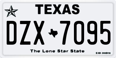 TX license plate DZX7095