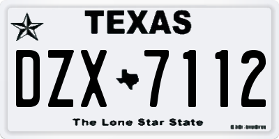 TX license plate DZX7112