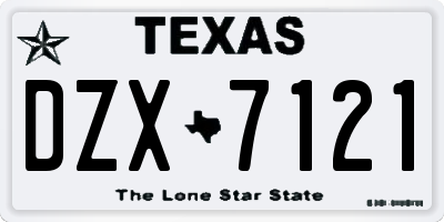 TX license plate DZX7121