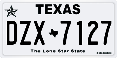 TX license plate DZX7127