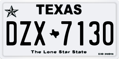 TX license plate DZX7130