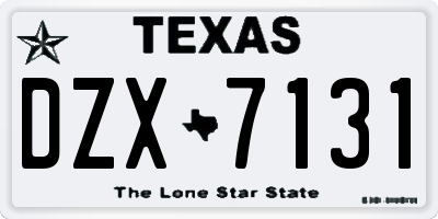 TX license plate DZX7131