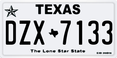 TX license plate DZX7133