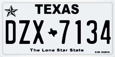 TX license plate DZX7134