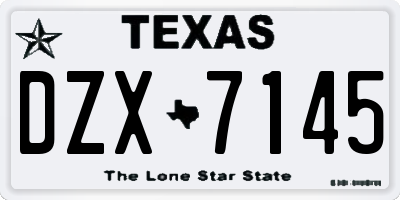 TX license plate DZX7145