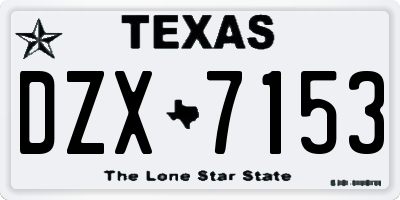 TX license plate DZX7153